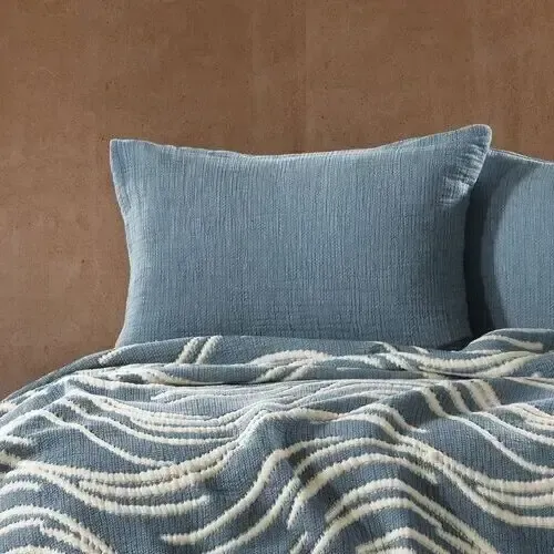 Mabelle Çift Kişilik Yatak Örtüsü Takımı / İndigo - Zebra Casa (1)