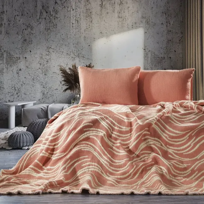 Mabelle Çift Kişilik Yatak Örtüsü Takımı / Koyu Pudra