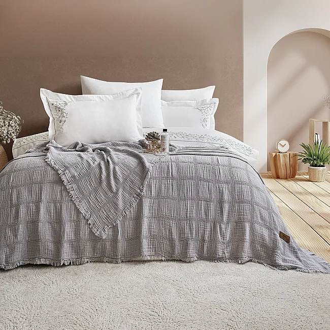 Maria 7 Parça Tencel Pike Seti / Gri - Zebra Casa