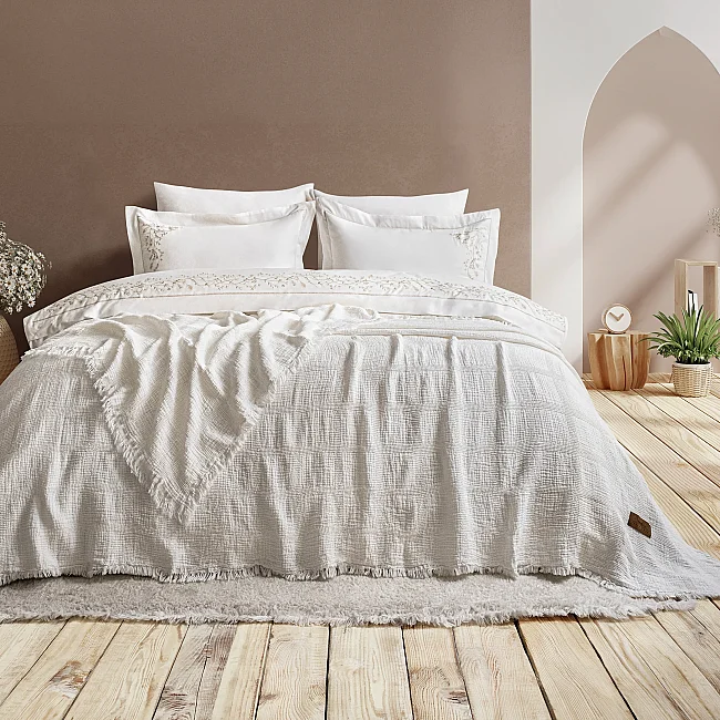 Maria 7 Parça Tencel Pike Seti / Krem - Zebra Casa