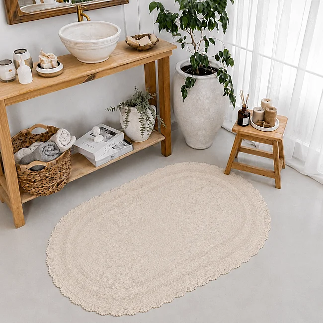 Marisol %100 Pamuk 80x120 Banyo Paspası – Bej - Zebra Casa