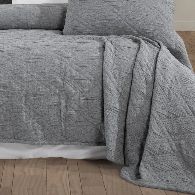 Melba Çift Kişilik Yatak Örtüsü Takımı / Antrasit - Zebra Casa (1)