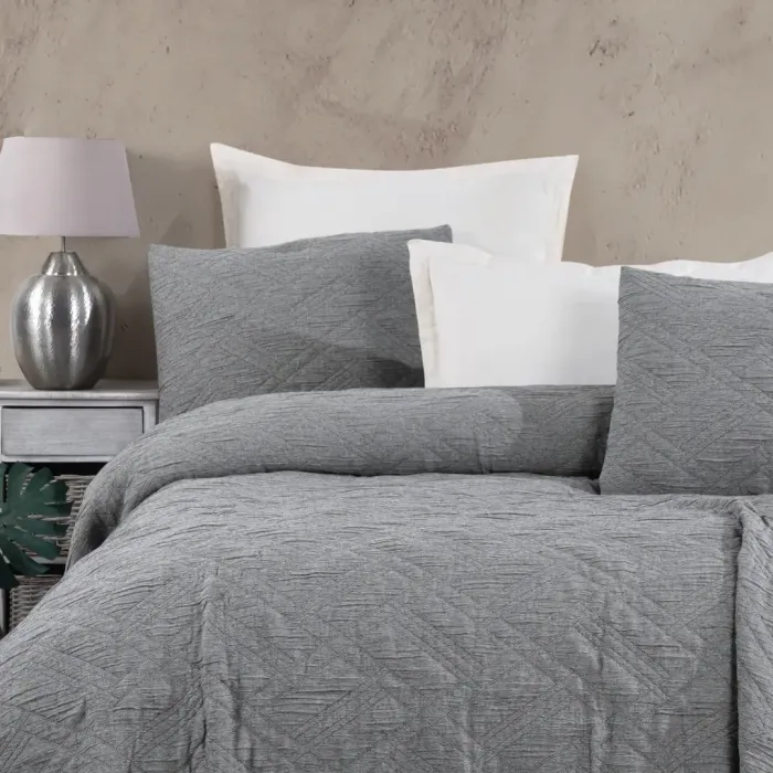 Melba Çift Kişilik Yatak Örtüsü Takımı / Antrasit - 5