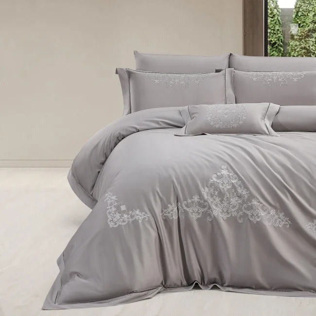 Melvin 400Tc Luxury Nevresim Takımı / Gri - Zebra Casa (1)