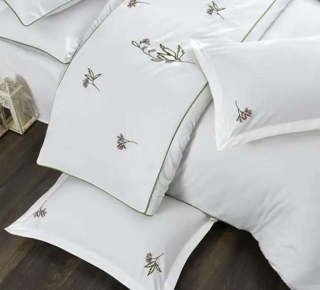 Merida Çift Kişilik Pamuk Saten Nakışlı Nevresim Takımı - Zebra Casa (1)