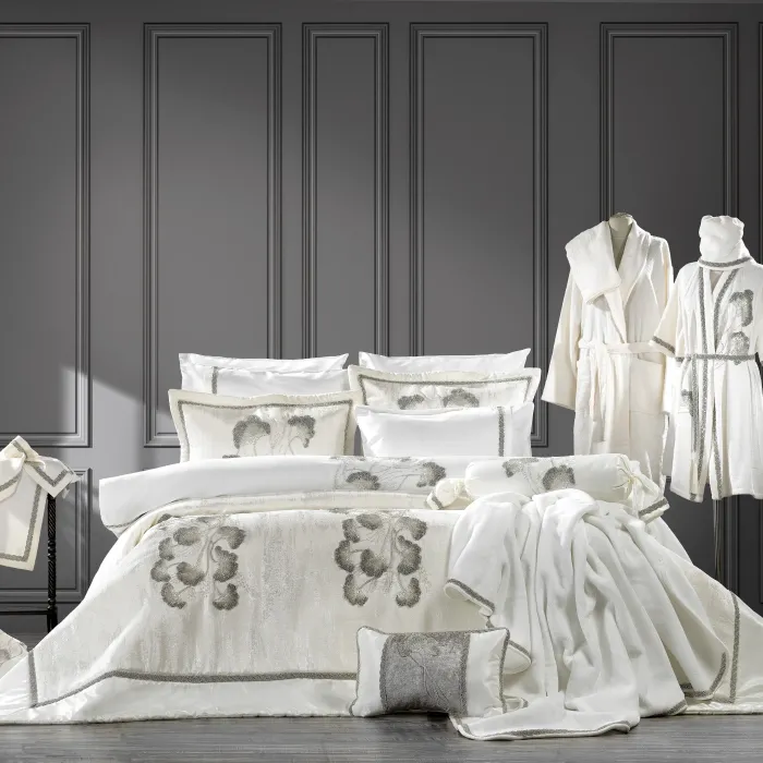 Mila 24 Parça Premium Çeyiz Yatak Seti / Krem - 2