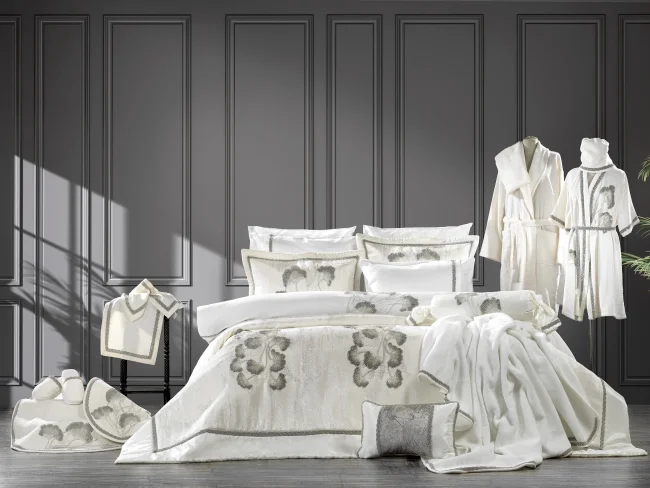 Mila 24 Parça Premium Çeyiz Yatak Seti / Krem - 1