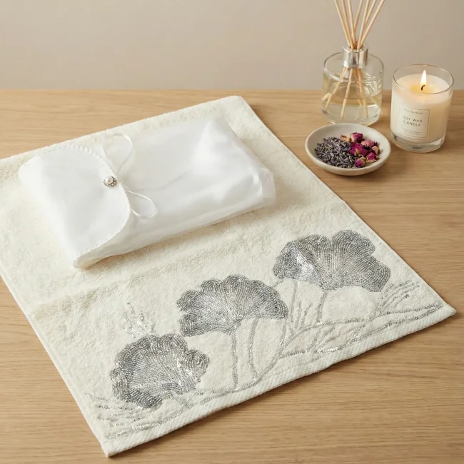 Mila Çeyizlik Keseli Havlu - 2