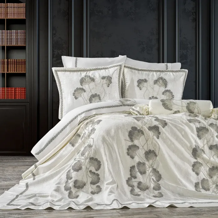 Mila Çift Kişilik Pike Seti / Krem - 1