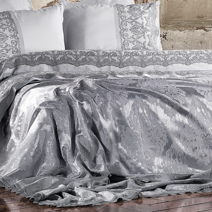 Morgana Grey Pique Set with Duvet Cover