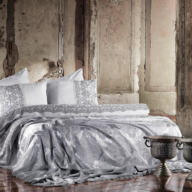 Zebra Casa - Morgana Grey Pique Set with Duvet Cover