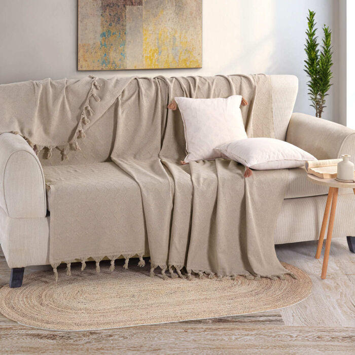 Noble 200x230cm Koltuk Örtüsü / Bej - 1