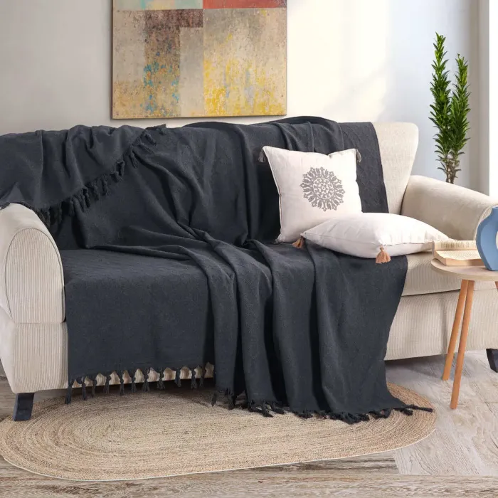 Noble 200x230cm Koltuk Örtüsü / Füme - 1