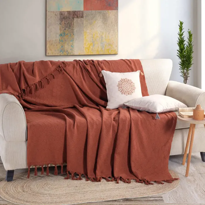Noble 200x230cm Koltuk Örtüsü / Kiremit - 1