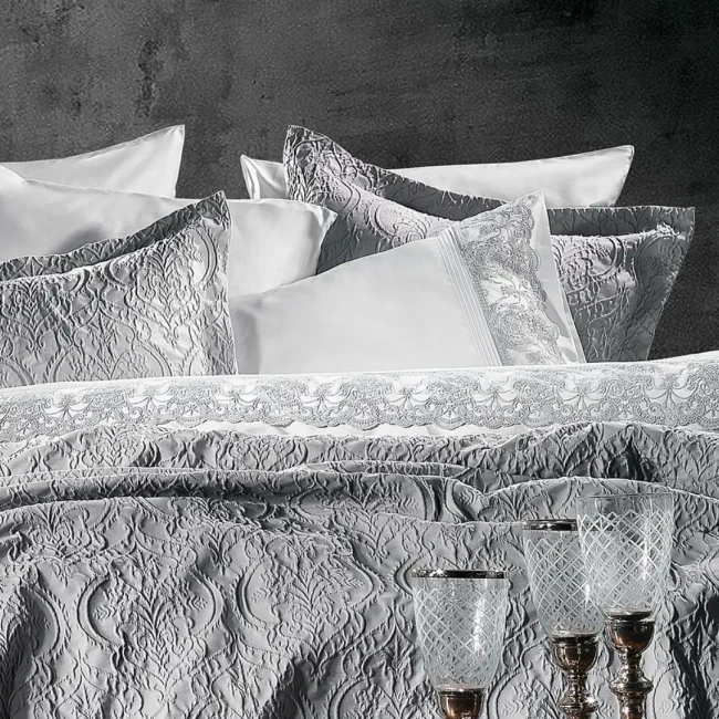 Norsia Grey Bedding Set with Duvet Cover - 4