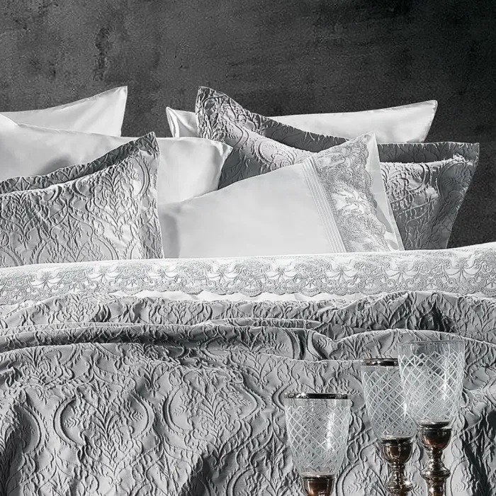 Norsia Grey Bedding Set with Duvet Cover - 4