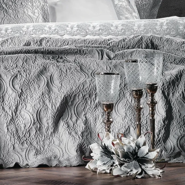 Norsia Grey Bedding Set with Duvet Cover - 5