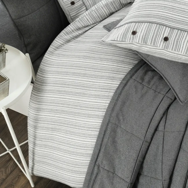 Olive Çift Kişilik Yatak Örtüsü Seti / Gri - 5