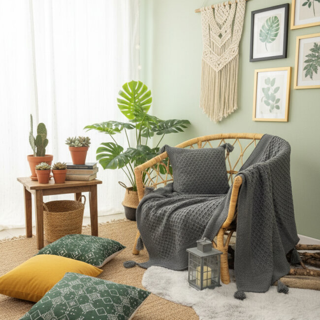 Orion Kırlentli Tv Battaniyesi / Antrasit - Zebra Casa