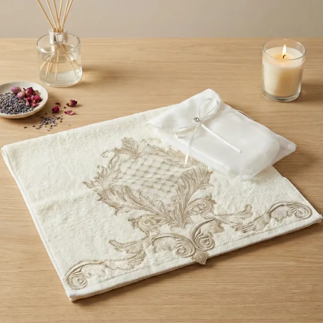 Ornella Çeyizlik Keseli Havlu / Cappuccino - 1