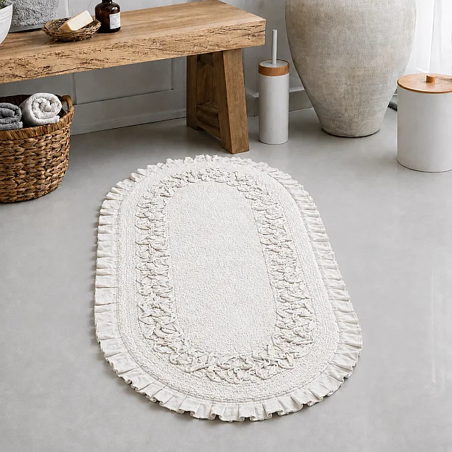 Parisa %100 Pamuk 80x120 Banyo Paspası – Krem - Zebra Casa