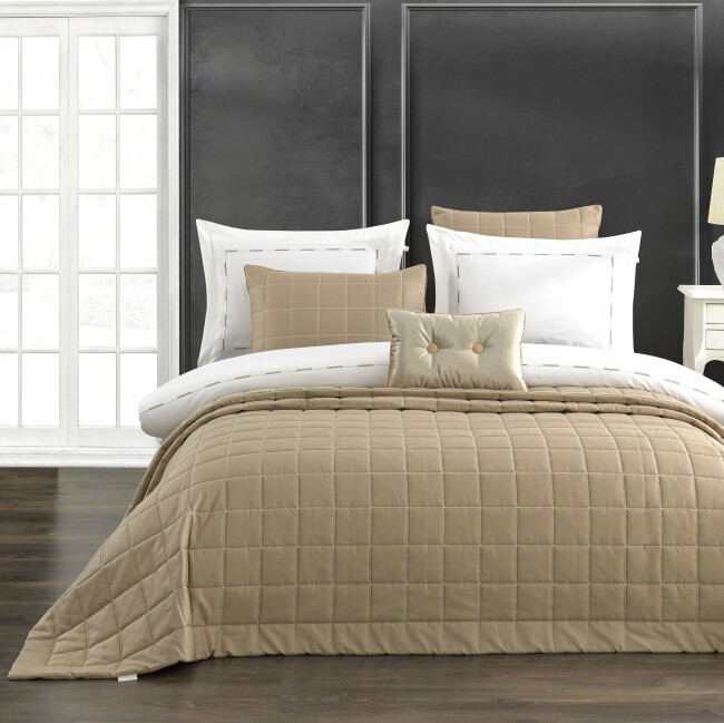 Peony 10 Parça Yatak Örtüsü Seti / Bej - Zebra Casa