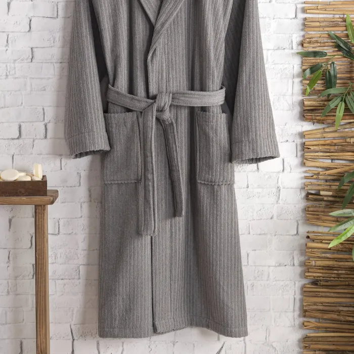 Pia Pamuklu Bornoz / Antrasit - 3