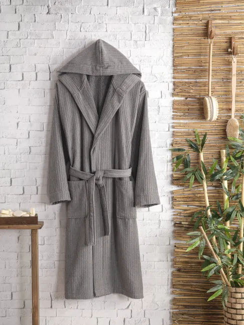 Pia Pamuklu Bornoz / Antrasit - 1