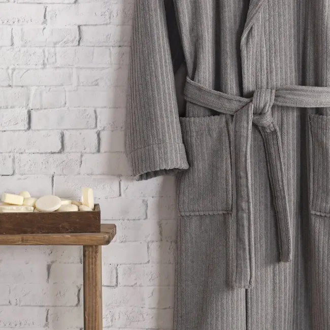 Pia Pamuklu Bornoz / Antrasit - 4