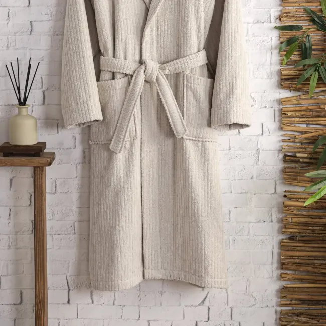 Pia Pamuklu Bornoz / Bej - 3