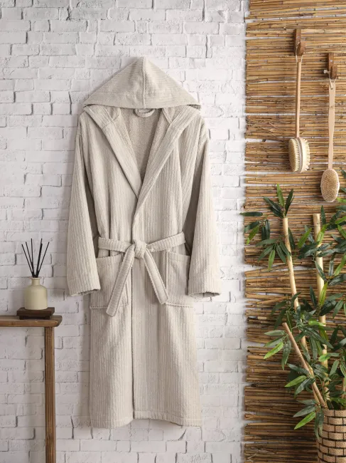Pia Pamuklu Bornoz / Bej 