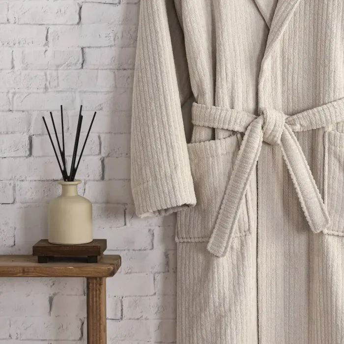 Pia Pamuklu Bornoz / Bej - 4