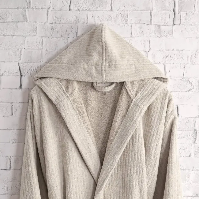 Pia Pamuklu Bornoz / Bej - 5