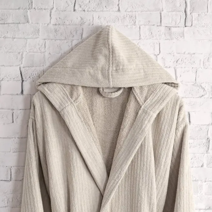 Pia Pamuklu Bornoz / Bej - 5