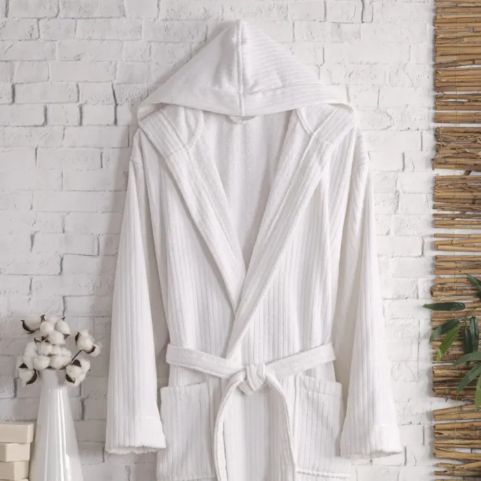 Pia Pamuklu Bornoz / Beyaz - 2