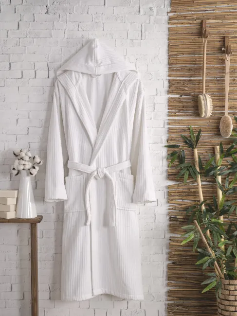 Pia Pamuklu Bornoz / Beyaz 