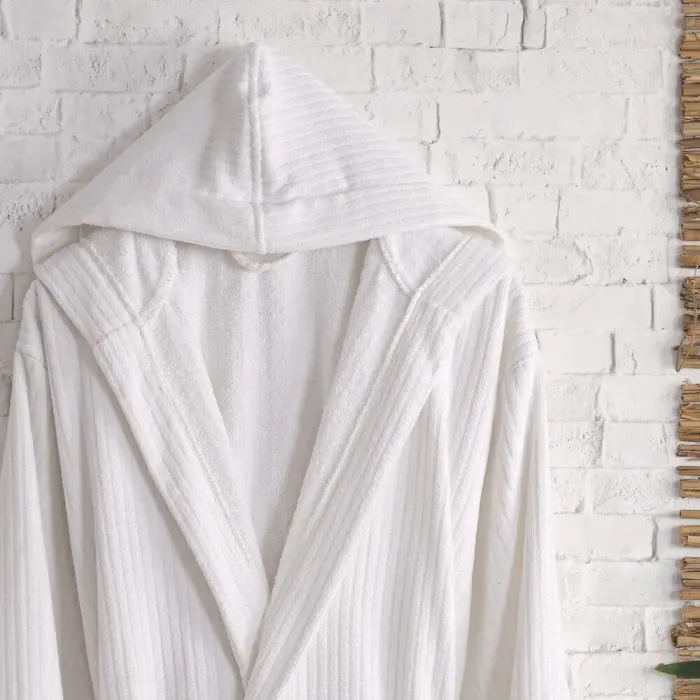 Pia Pamuklu Bornoz / Beyaz - 4