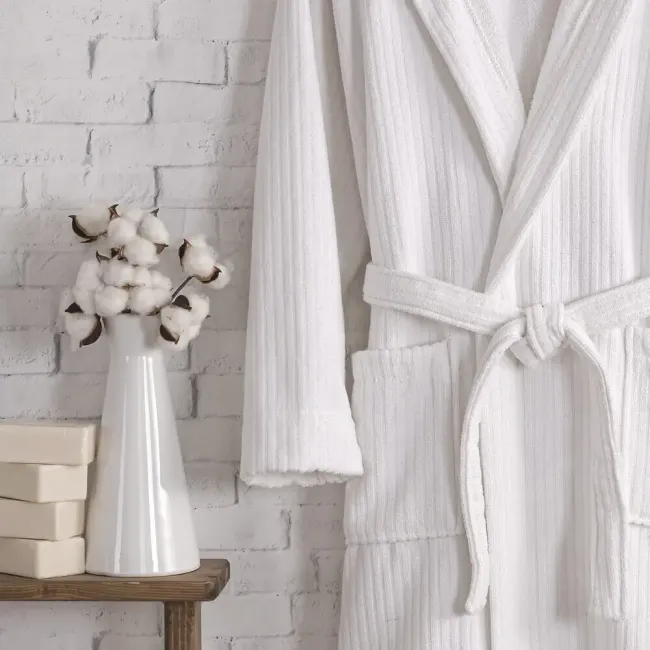 Pia Pamuklu Bornoz / Beyaz - 5