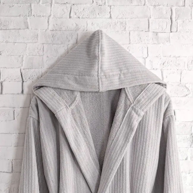 Pia Pamuklu Bornoz / Gri - 4