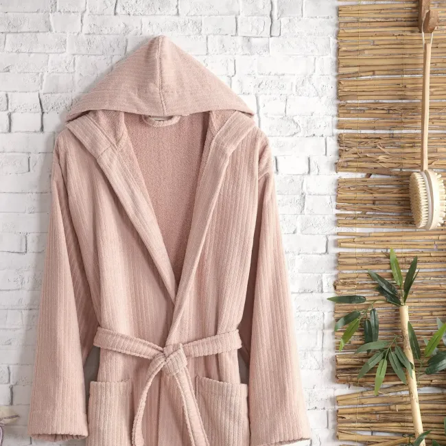 Pia Pamuklu Bornoz / Pudra - Zebra Casa (1)