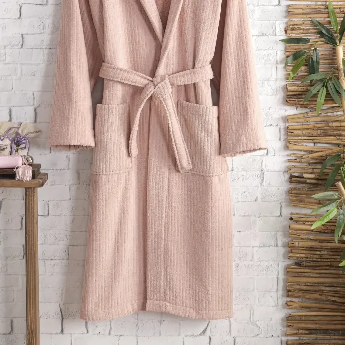 Pia Pamuklu Bornoz / Pudra - 3