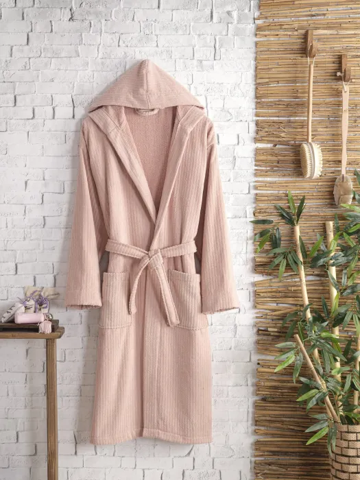 Pia Pamuklu Bornoz / Pudra - 1
