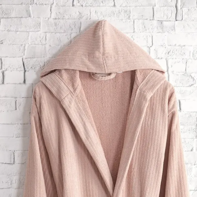 Pia Pamuklu Bornoz / Pudra - 5