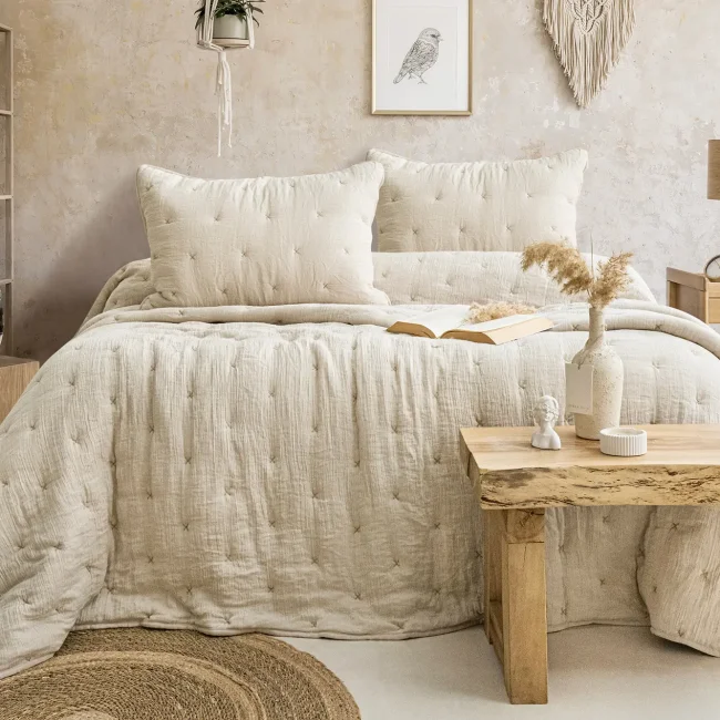 Rita Çift Kişilik Yatak Örtüsü Takımı / Bej - Zebra Casa