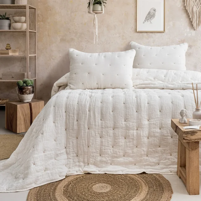 Rita Çift Kişilik Yatak Örtüsü Takımı / Krem - Zebra Casa (1)