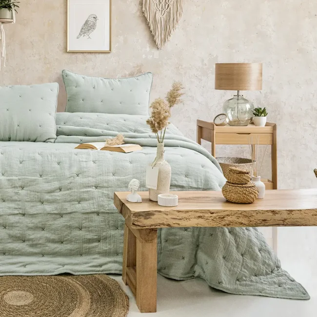 Rita Çift Kişilik Yatak Örtüsü Takımı / Mint - Zebra Casa (1)