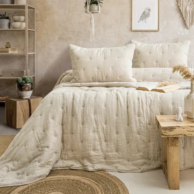 Rita Tek Kişilik Yatak Örtüsü Takımı / Bej