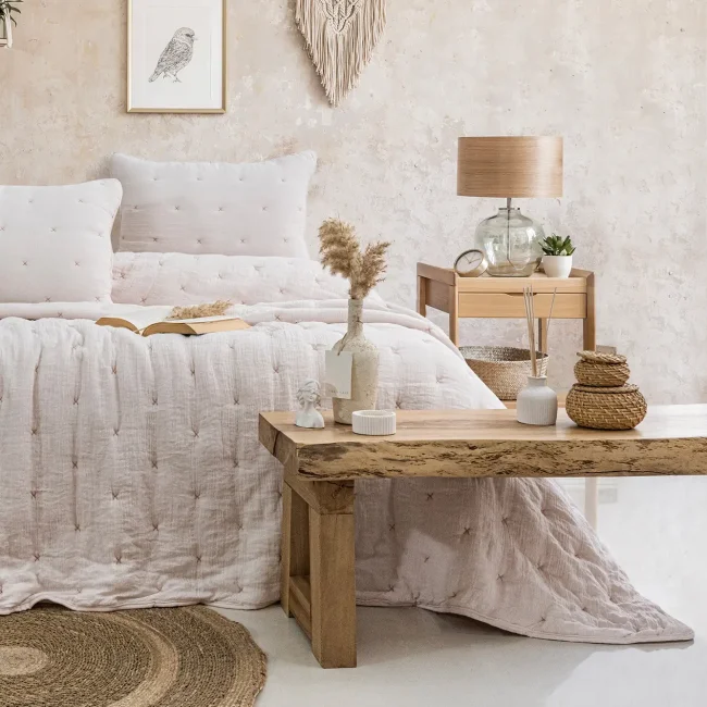 Rita Tek Kişilik Yatak Örtüsü Takımı / Pudra - Zebra Casa (1)