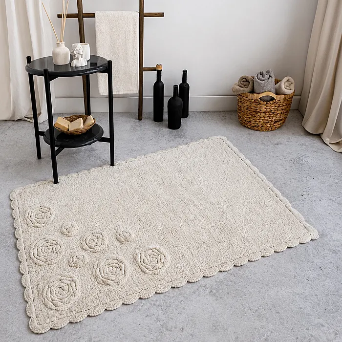 Rosette %100 Pamuk 80x120 Banyo Paspası – Bej - 1