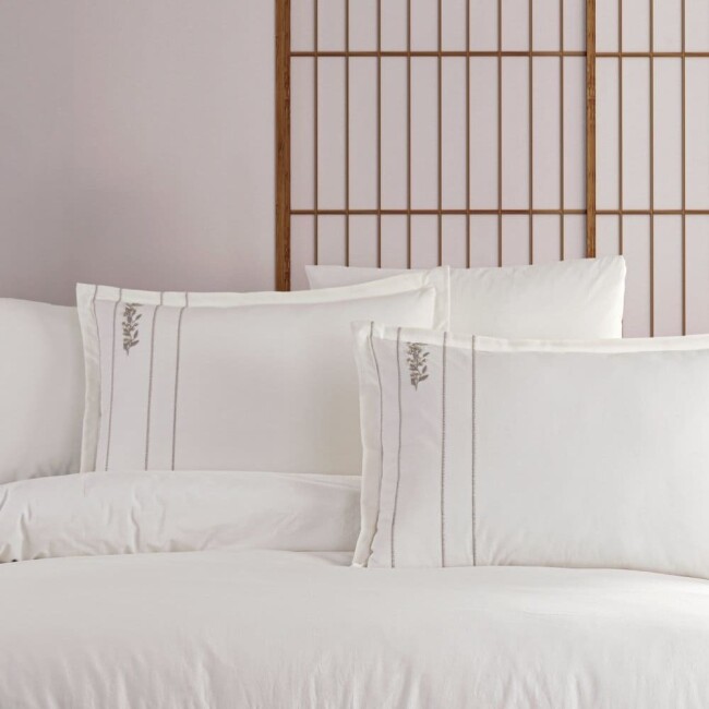 Sardes Çift Kişilik Nakışlı Natural Nevresim Takımı - Zebra Casa (1)